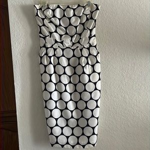 Strapless polka dot dress